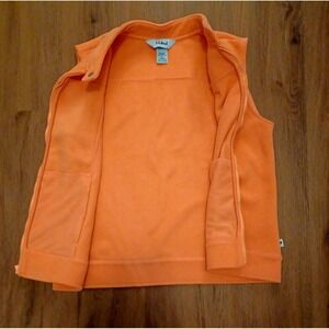L.L. Bean Fleece Vest Womens Size M Coral Peach zip front zip pockets